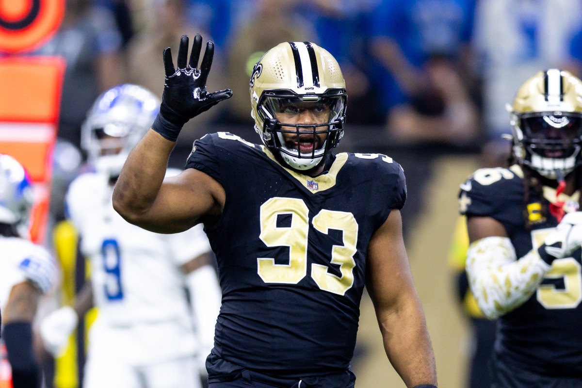 New Orleans Saints defensive tackle Nathan Shepherd (93) against the Detroit Lions